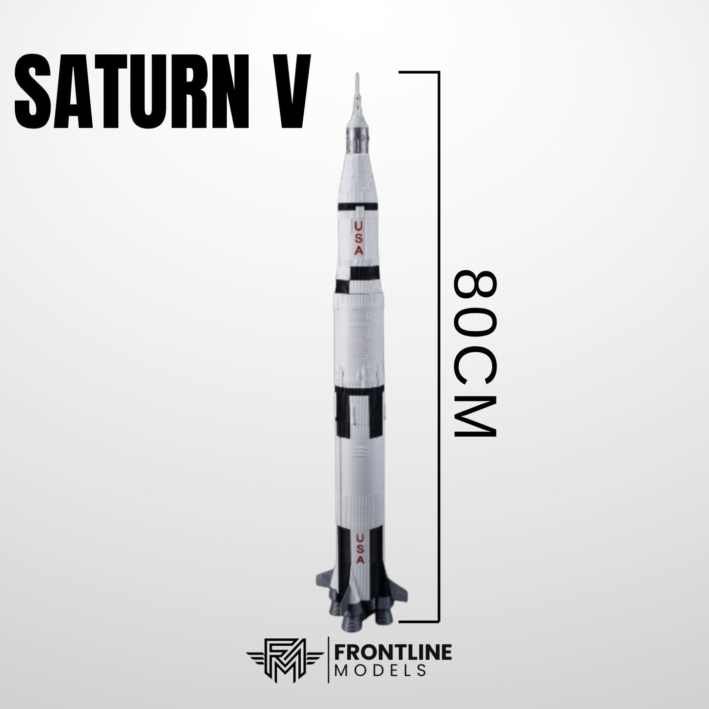 Saturn V Ay Roketi - 1/144 Ölçek 80 cm Dev Boy Koleksiyon Modeli