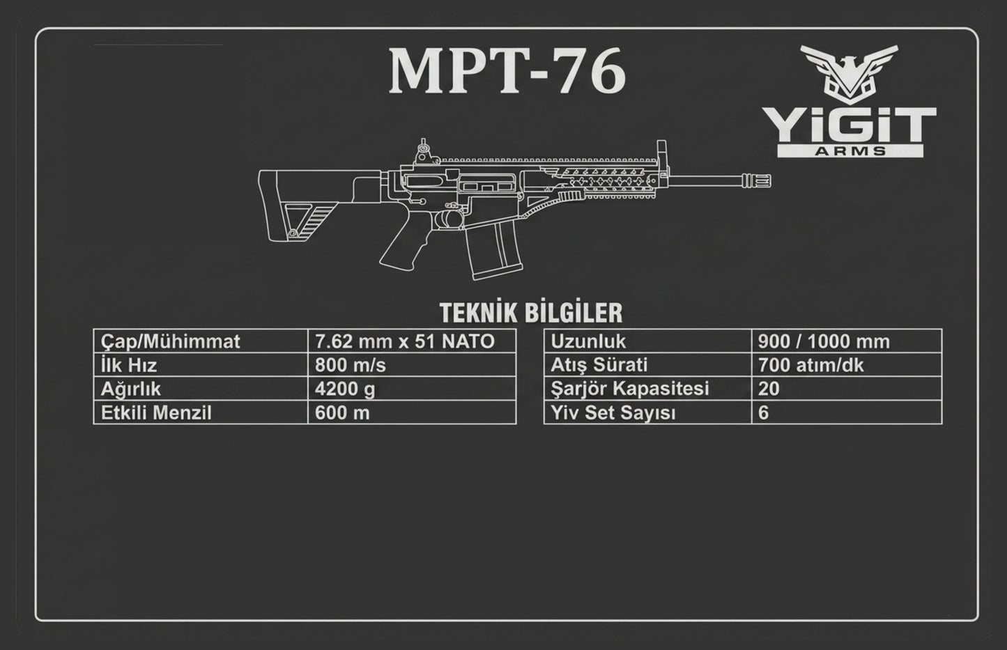 MPT-76 Silah Modeli - 30cm